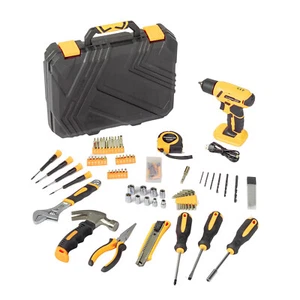 146-Piece Drill Set with 8V Yellow Cordless Drill Home Tool Kit House Repairing - Picture 1 of 5