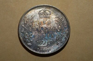 1907 India Rupee Toned Uncirculated Condition Free Ship - Picture 1 of 2