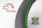 FOR LEXUS LS 93-00 BLACK LEATHER STEERING WHEEL COVER GREEN STIT