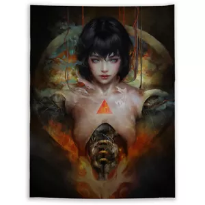 Geist in der Schale Motoko Kusanagi Wandteppich Kunst Wandhänge Cover Poster - Bild 1 von 8
