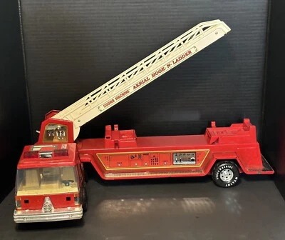 Vtg. Nylint Pressed Steel Aerial Hook & Ladder Fire Truck Sound Machine 32” (G) - Image 1 of 4