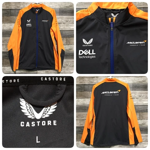 Castore Mclaren Formula 1 Team Jacket Full Zip Mens L Gray Orange Zip Pockets C3 Cover