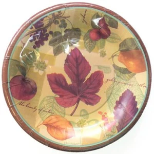 Natures Scrapbook Fall Paper Lunch Plates Party Tableware New 8 Count - Picture 1 of 1