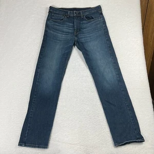 Levis 505 Uomo 34x34 (34x33) Blu Denim Slim Dritto Vestibilità Med Lavaggio Lavoro - Foto 1 di 10