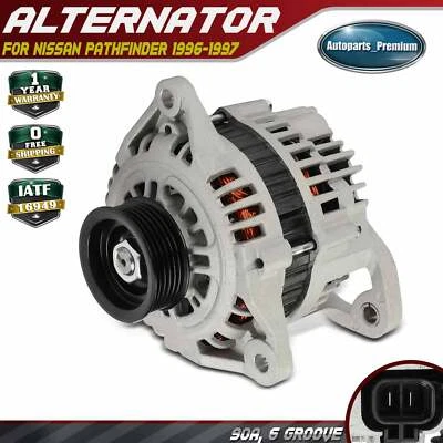 Alternador para Nissan Pathfinder 1996 1997 V6 3,3 L 90A 12 V CW polea de 6 ranuras Foto 1 de 4