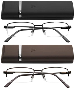 Reading Glasses Thin Lightweight Spring Hinge Glasses for Reading with Cases... - Picture 1 of 7