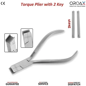 Alicates de torsión para ortodoncia con puntas planas de 12 cm y 2 llaves dentales - Imagen 1 de 3
