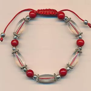 Pulsera De Cuarzo Rosa Rojo Joya Perla Regalo Hecho A Mano Energía Ajustable - Imagen 1 de 1