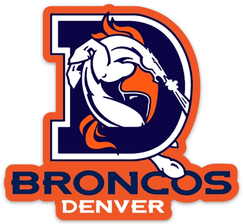 Denver Broncos Logo with Bronco in Center of Denver D Type Die-Cut MAGNET Cover