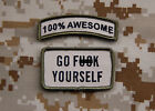 100% AWESOME Tab & GO F*** YOURSELF Multicam Morale Patch Set US Army SEAL