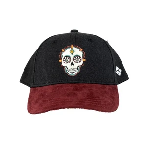 Bavarian Caps " Dia De Muertos " - Nero (Arrotondati) Basecap Cappello Cranio - Picture 1 of 6