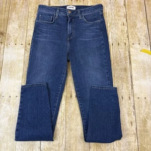 Jeans L'agence Margot tiro alto ajustados oscuros vintage lavados para mujer talla 26 (26X25) - Imagen 1 de 9
