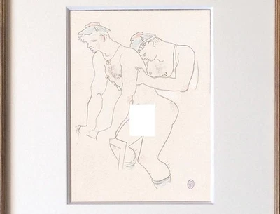Jean Cocteau Dibujo Masculino Francés Boceto Erótico Querelle Marineros Desnudo Erótico Foto 1 de 3