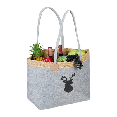 Filztasche Shopper Einkaufskorb Kaminholzkorb Einkaufstasche Filz Brennholzkorb - Bild 1 von 4