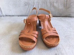 NEU Absatzschuhe braun sexy Damen Teenager Gr. 7 modern Canvas Geschenkidee Tanz - Bild 1 von 9