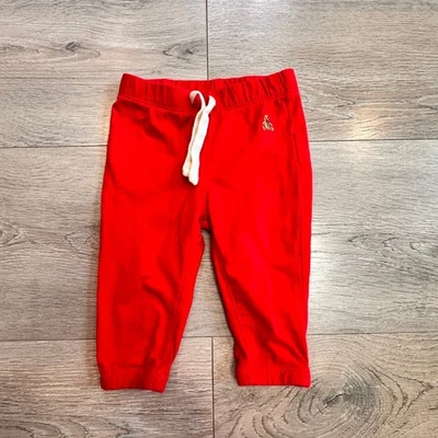 Pantalones Jogger Bebé Rojo Gap Cordón Logo Oso Talla 3-6 Meses Foto 1 de 3