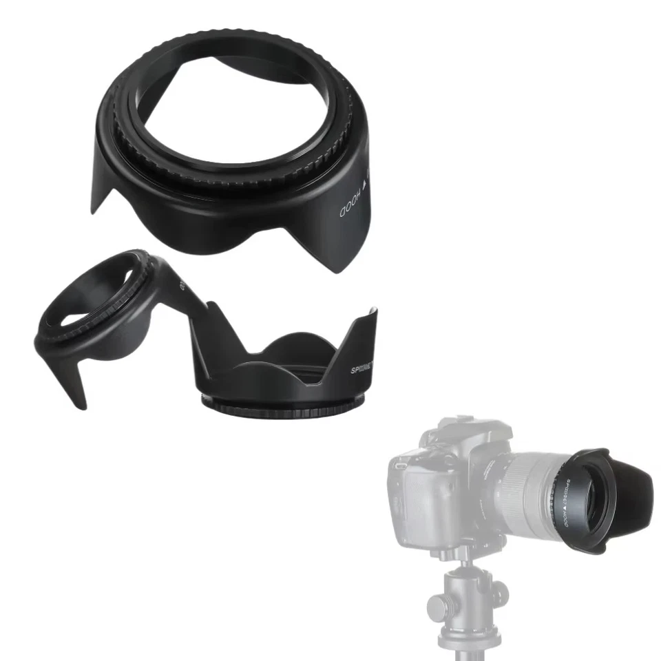 Lens Hood 49mm 52mm 55mm 58mm 62mm 67mm 72mm 77mm Screwed Flower Petal LENS HOOD - image 1 of 4