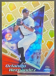 1999 TOPPS TEK GOLD PATTERN ORLANDO HERNANDEZ YANKEES SERIAL #ED 3/10 - Picture 1 of 2