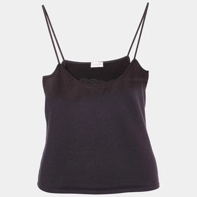 Top Camisola Valentino Vintage Marrón Jersey Borde Encaje L Foto 1 de 4