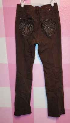 Code Blue Chocolate Brown Embroidered Back Pocket Jean Sz 6/27 - Image 1 of 4