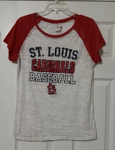 STL St. Louis Damen Cardinal T-Shirt Sheer Distressed Logo Kurzarm XL - Bild 1 von 5