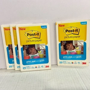 Menge 4 Post-It Bild Papier Druck Abziehen Kleben 25 Blatt 4"x6 seidenmatt Lesen* - Bild 1 von 7