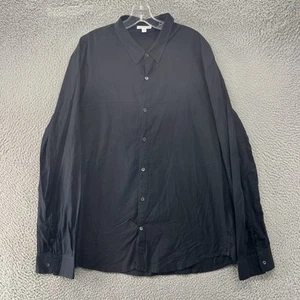 James Perse Shirt Mens 4 Black Button Down Long Sleeve Casual Made in USA Cotton - Picture 1 of 7