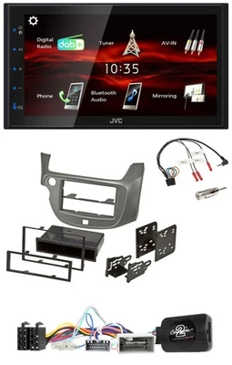 JVC USB Bluetooth Lenkrad DAB 2DIN Autoradio für Honda Jazz ab 2014 silber - Bild 1 von 4