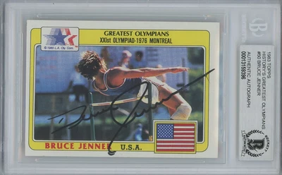 Bruce Jenner 1983 Topps History's Greatest Olympians #50 SIGNED w BAS slab - Image 1 of 2