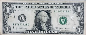Fancy Serial Number 2017 $1.00 Dollar Hot Sevens B37677728C - Foto 1 di 2