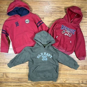 Lot of 3 Boys Hoodie Sweatshirt Size 6 Old Navy Oshkosh Green Red Fire Truck. V - Picture 1 of 7