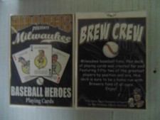 Milwaukee Brewers + Braves Hero Decks Caricatures Playing Cards Deck Aaron Yount