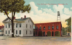 TITUSVILLE PA AYUNTAMIENTO Y ESTACIÓN DE BOMBEROS c1910 DE COLECCIÓN POSTAL 092823 S - Imagen 1 de 2
