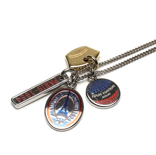 LOUIS VUITTON（LV） LOUIS VUITTON Collana Collier Charms Lega LV 1854 M61995 con Sacchetto Portaoggetti Autentico