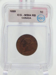 1899 CANADA MS62 RB ICG GRADED Canadian 1 CENT (BT573) - Picture 1 of 4