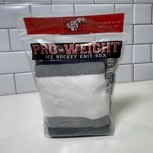 PearSox Pro Weight Multi Color Hockey Socks Grey White Black Youth Size: 22”-24” - Picture 1 of 4