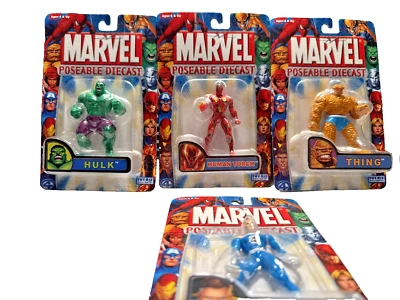 Lote de 4 mini figuras de acción diecast posables Toy Biz de Marvel 2005 superhéroe de 2,5" Foto 1 de 4