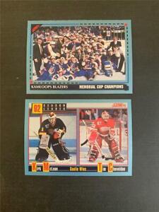 1992/93 Score Canadian Lot of 2 Cards #528 Kamloops Blazers & #417 Leaders