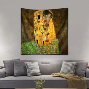 Tapestry Wall Hanging Art Home Decor,The Kiss by Gustav Klimt 60"×60" - Picture 1 of 7