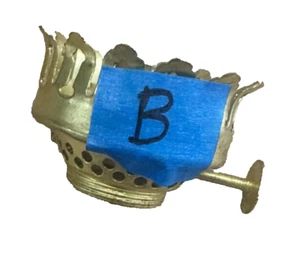 Vintage Lamp Part Brass Kerosene Gas Oil Burner Wick 1/2" 1 1/8 x 1 3/4" #B Tiny - Picture 1 of 4