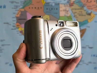 Canon PowerShot A580 8.0MP Digital Camera - Silver Fully Working Great Shape - Image 1 of 4