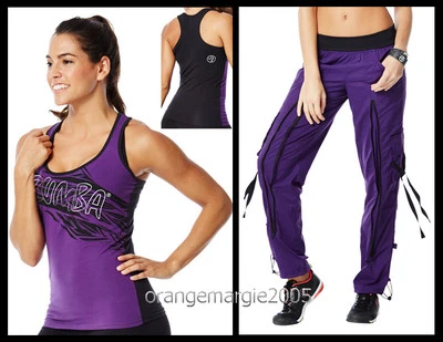 Zumba (Top of the Line) PANTALONES DE CARGA Y ESPALDA DEPORTIVA SAFARI Top-Plateado-Bling-Foil-S M Foto 1 de 4
