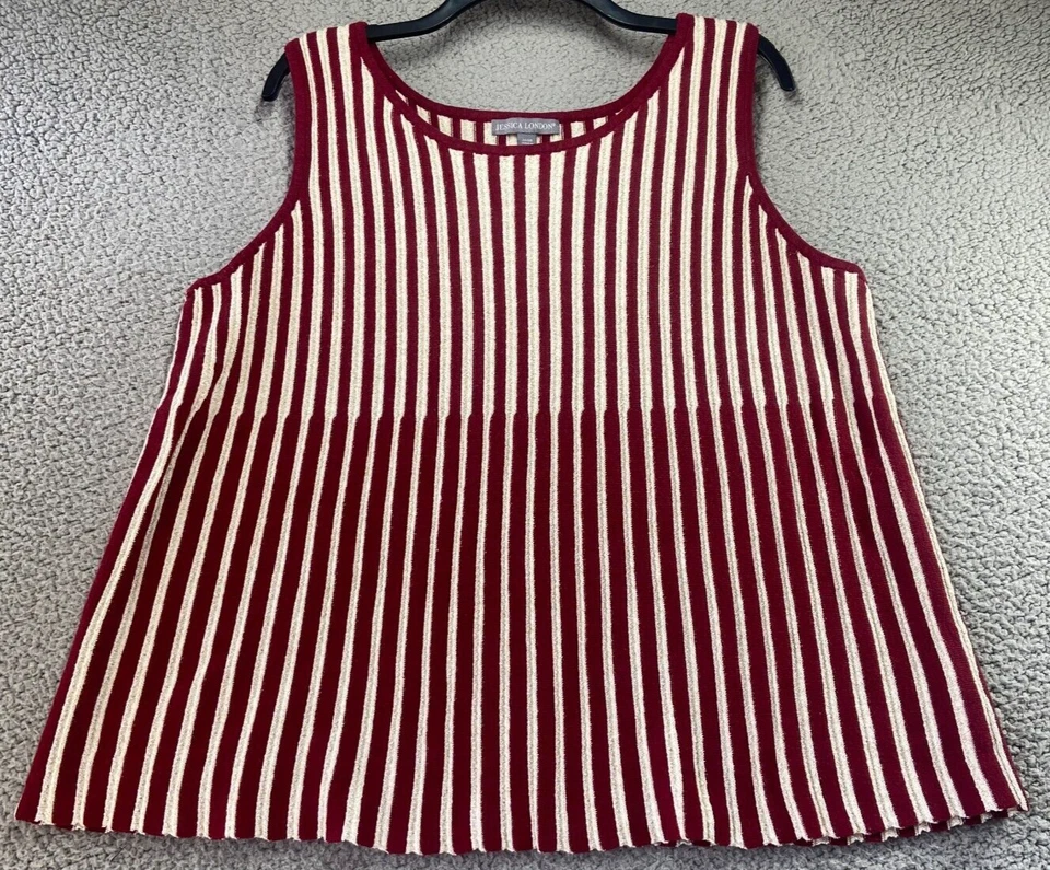 Jessica London Women's Multicolor Striped Sleeveless Gold Metallic Size 22/24 - Изображение 1 из 4