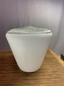 Vintage Mid-Century White and Clear Light Globe - Picture 1 of 11
