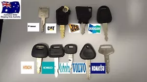 9 Excavator Keys Mini Set x 6 sets BOBCAT JCB CAT KUBOTA HITACHI KOBELCO - Picture 1 of 10