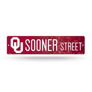 Oklahoma Sooners Plastic Street Sign 4" X 16" - Licensed By Rico - Picture 1 of 1