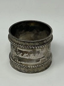 Antique Silver W & H 304 S Napkin Ring Plate? Or Solid? L.M. Stockdale Name - Picture 1 of 12