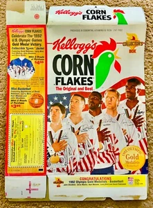 1992 OLYMPIC Basketball GOLD Medalist Corn Flakes Cereal 18oz Collector Box - Picture 1 of 2