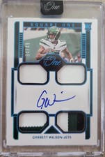 2022 Panini One Square One Garrett Wilson Quad Patch On-card Auto RPA /49