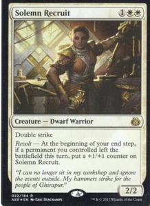 SOLEMN RECRUIT 022/184 FOIL AETHER REVOLT MTG MAGIC NM - Picture 1 of 1